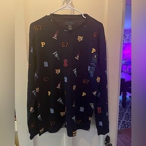 Polo RALPH LAUREN Men’s Shirt Waffle Knit Thermal Long Sleeve All Over Polo Icon